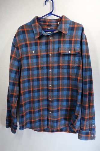 Prana Flannel Shirt Mens Plaid Button Down Collared Cotton Size XL Heavy - Picture 4 of 8