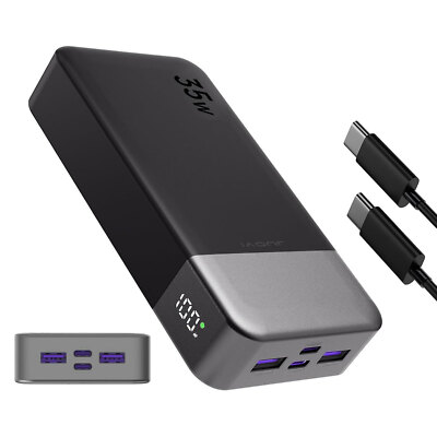Power Bank 20000mAh 35W Charging Portable External Battery Backup For Cell Phone