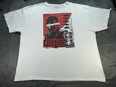 Call of Duty Black Ops Cold War 3XL White DISTRESSED Shirt Tanks Caution 