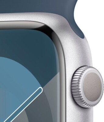 Apple Watch Series 9 41mm Aluminum Case with Storm Blue Sport Band