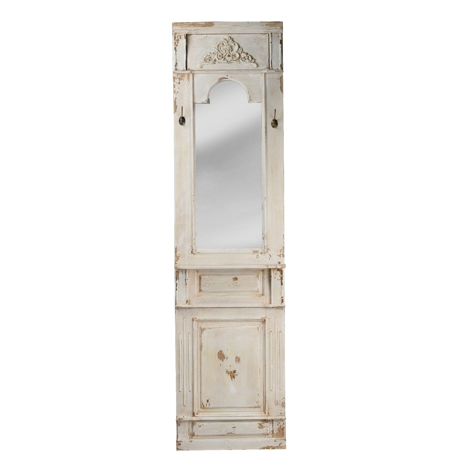 White Wooden Wall Mounted Bathroom Mirrors