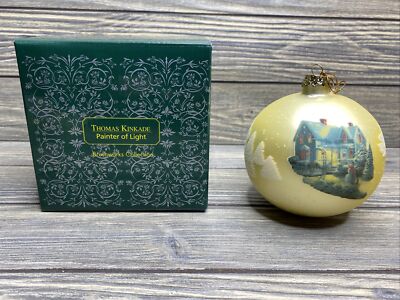 Vtg Christmas Ornament Thomas Kincade Painter Of Light Brushworks Collection 5''