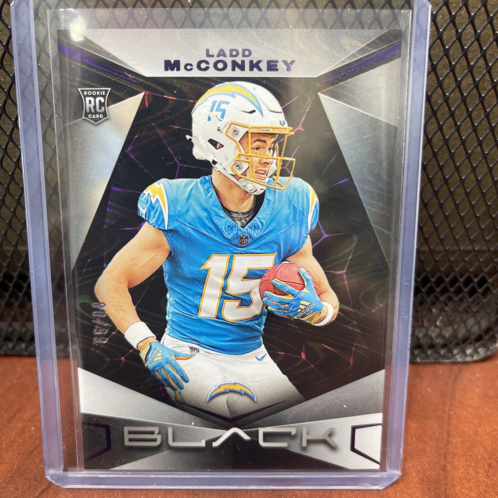 2024 Panini Black - Ladd McConkey RC #80/99 Royal - Chargers Rookie #165