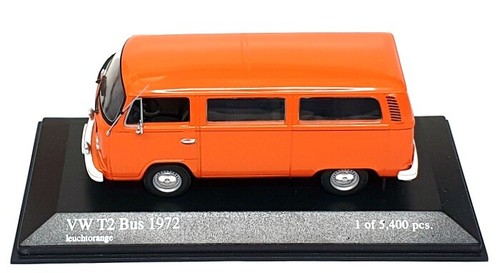 Minichamps 1/43 Scale 400 053000 - 1972 Volkswagen VW T2 Bus - Orange - Picture 4 of 5