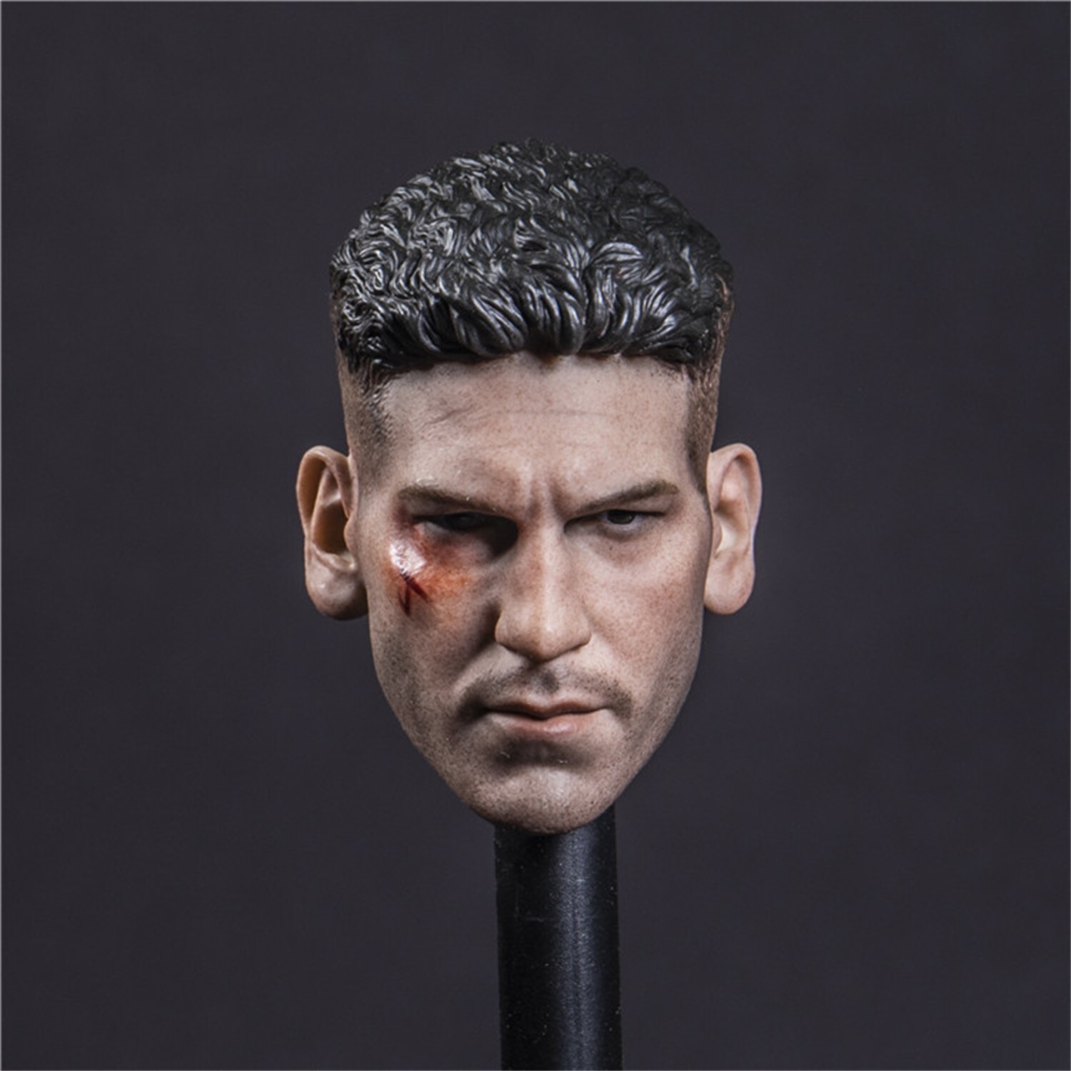 1:6 Battle Damaged Jon Bernthal Punisher Man Head Carved Model Fit HT Action Fig