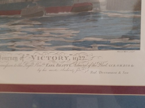 Last Journey Of "Victory" 1922 Print Hand Painted Dunthorne And Son H. Wyllie - Picture 4 of 11