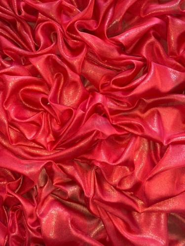1 X Meter Red /gold Shimmer Chiffon Fabric light weight dress fabric 58” Bridal - Picture 3 of 4