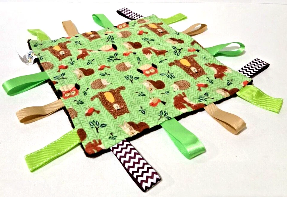 Garden Babies Woodland Creatures Lovey Security Blanket Tags Minky Dot 10.5" - Image 4 of 4