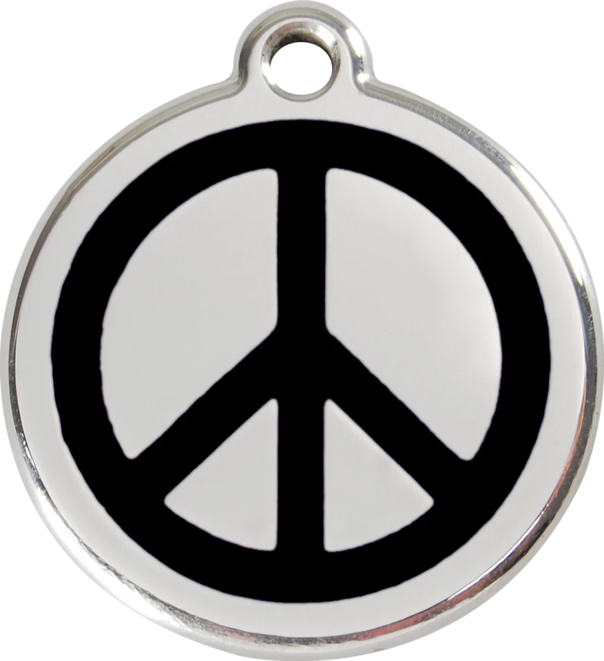 Steel Red Dingo Peace ID Dog Tag Black Purple Blue Green Yellow Orange Red Pink - Image 2 of 4