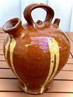 French Antique Confit Pantry Pottery Ceramic Paris Earthenware Glaze Pitcher