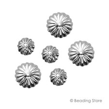 925 Serling Silver Bead Caps 6mm or 9mm Flower Fluted Cap Findings Various Qty