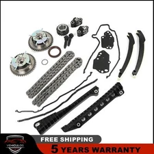 3R2Z-6A257-DA Timing Chain Kit + Cam Phasers +VVT Valves For Ford Lincoln 5.4L M