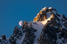 Landscape moon mountains snow nature photography rocks Custom Gaming Mat Desk