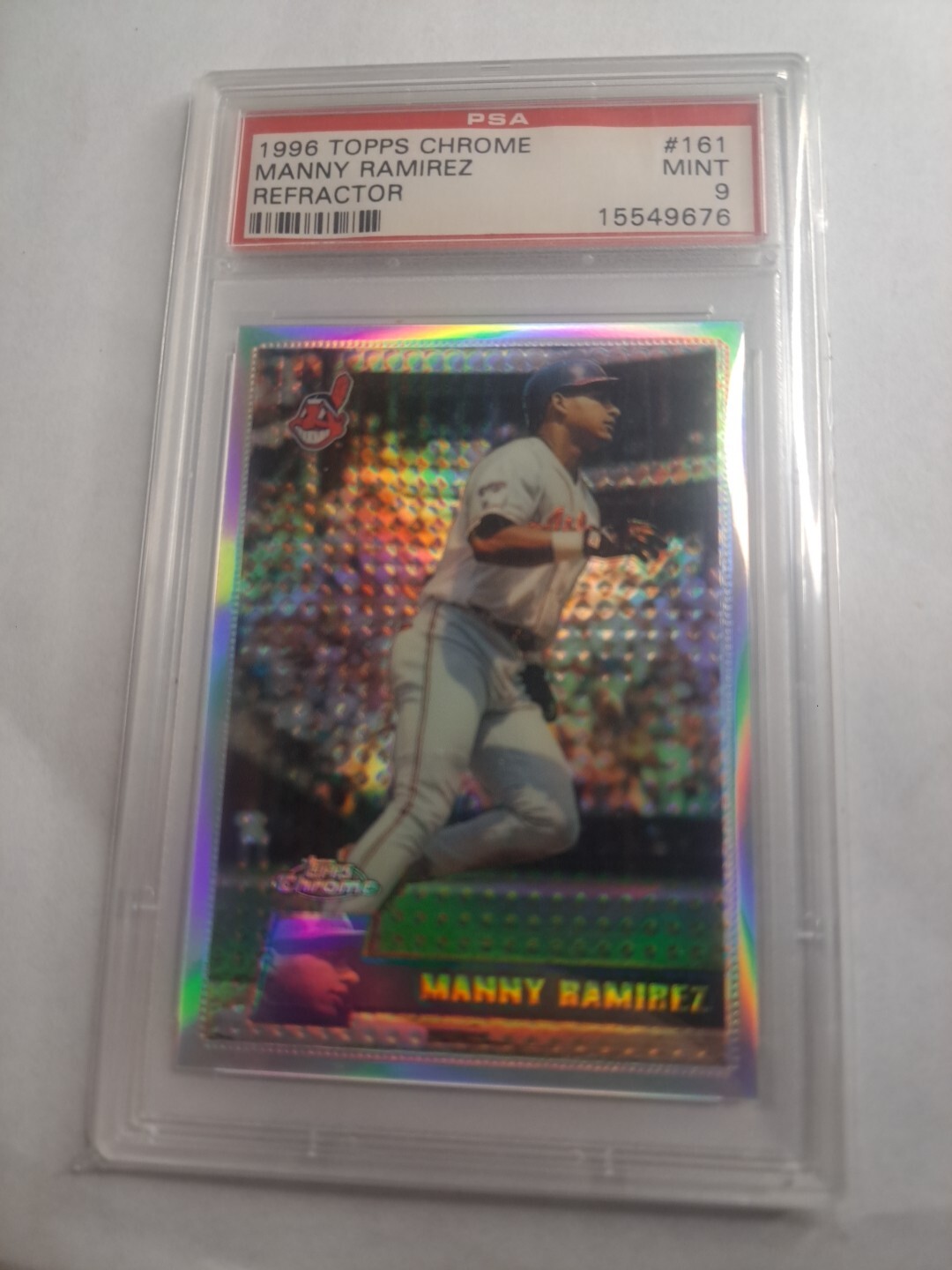 1996 Topps Chrome Manny Ramirez #161 Refractor PSA 9 MINT