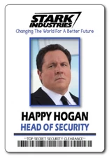 HAPPY HOGAN STARK INDUSTRIES IRON MAN NAME BADGE HALLOWEEN COSPLAY PIN BACK