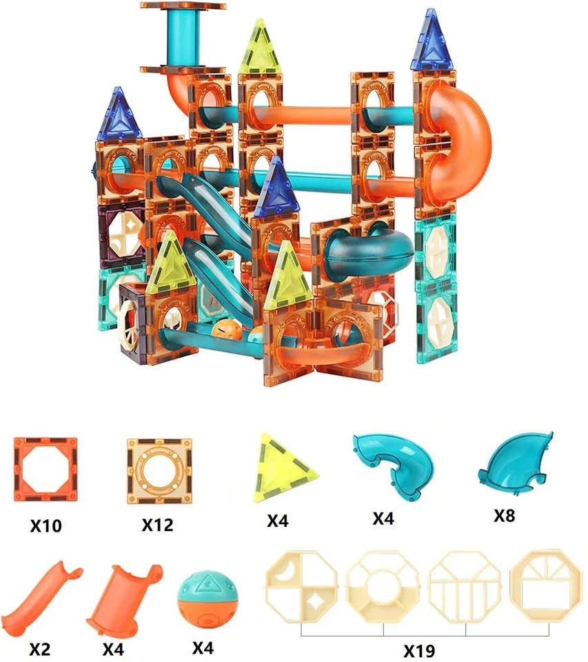 67PCS Magnetic Building Tiles Construction Blocks Puzzle 3D STEM Toys For Kids - Image 2 of 4