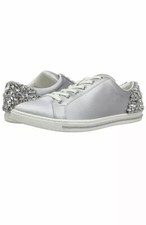Badgley Mischka - Women's Shirley Embellished Lace Up Sneakers - Silver - 8