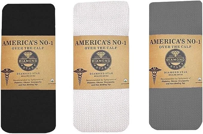 Hombres Diabéticos Sobre la Pantorrilla Calcetines Hasta la Rodilla Salud Circulatoria Algodón 6-12 Pares Foto 2 de 2