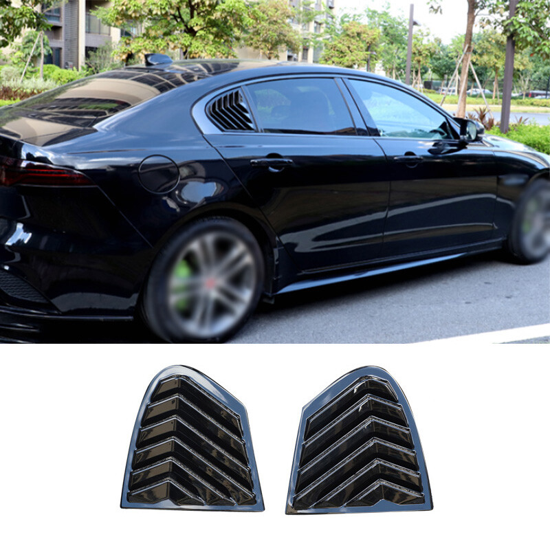 For Jaguar XE 2020 Gloss Black ABS Side Vent Window Scoop Louver Cover Trim 2pcs