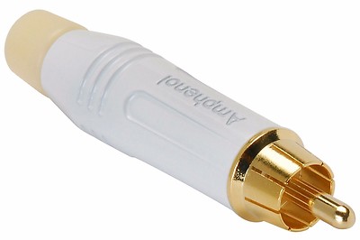 Amphenol - ACPR-WHT - Diecast RCA Connector White w/Gold Contact - White