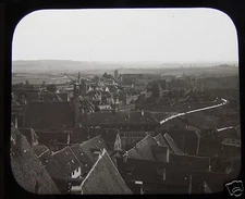 Glass Magic Lantern Slide ROTHENBURG NO.1. C1910 GERMANY GERMAN CITY
