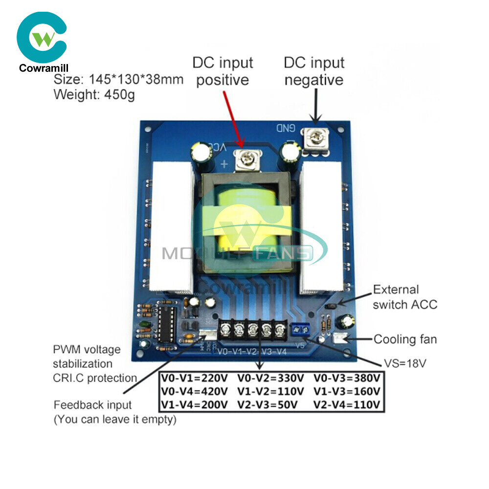 1000W/500W DC-AC Step-up Inverter Board Current Boost Converter High Frequency