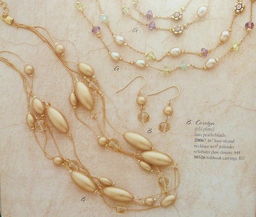PREMIER DESIGNS "CAROLYN" 3-STRAND NECKLACE - GOLD PLATED PEARL/BEADS 16" - Picture 2 of 5