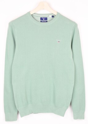 GANT Premium Cotton Jumper Men's SMALL Knitted Pullover Crew Neck Patterned