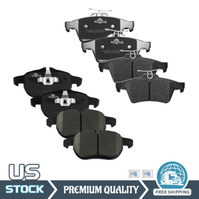 Front and Rear Ceramic Brake Pads Set for 2004 2005 2006 2007 - 2011 Saab 9-3