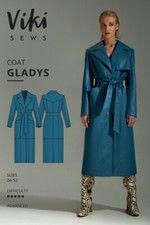 Vikisews Sewing Pattern Gladys Coat Coats UK 4-22