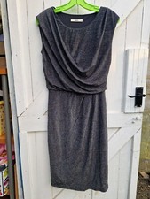 Ladies Cocktail/party Dress From OASIS, XS, Black With Metallic Thread, Body Con