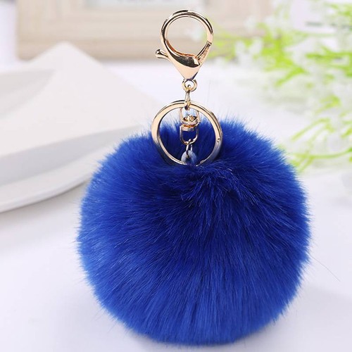 Keyring Soft Faux Fluffy Rabbit Fur HandBag Pendant Charm Pompom Keychain Charm - Picture 7 of 34