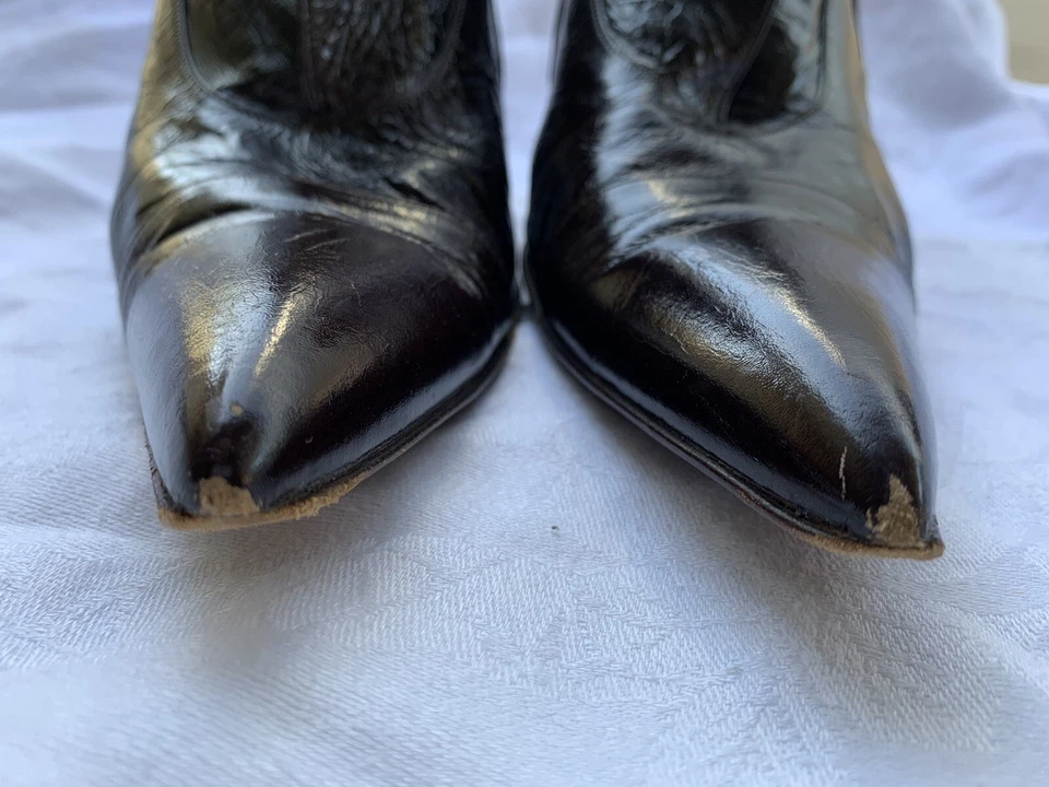 Gianni Barbato 皮革尖头靴/踝靴/意大利皮革/高跟鞋 — 第 4/4 张图片