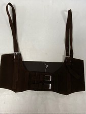 Steampunk Women s steampunk vest costume Brown flock and vinyl