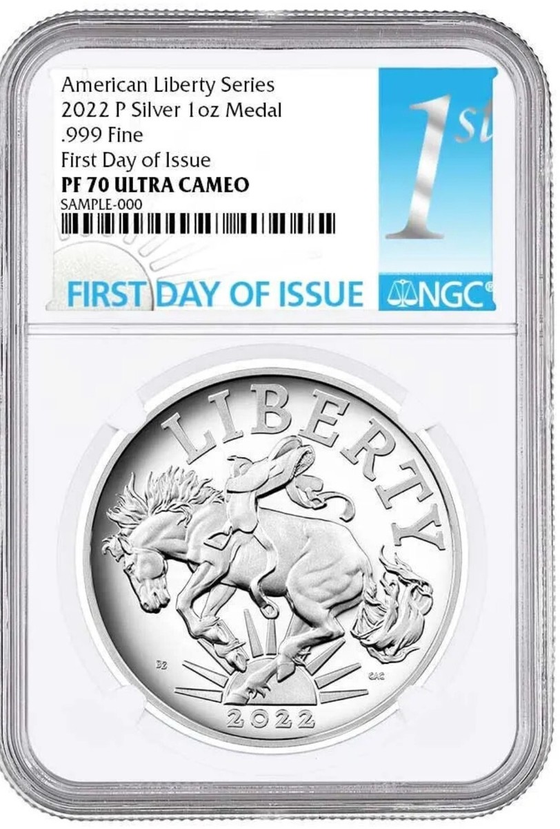 2022-P NGC PF70 American Liberty 1 oz Silver Proof Medal First Day