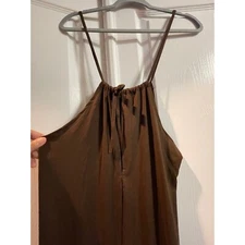 Capella Halter Dress Small Spaghetti Strap Stretch Flowy Summer Beachy Brown NWT