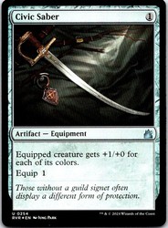 Civic Saber #254 Uncommon Foil Ravnica Remastered Magic: The Gathering