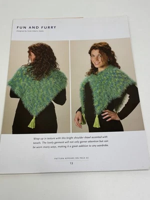 Fun and Furry Shawl 12 Hour Project Knitting Pattern Pages From Book - Image 1 of 4