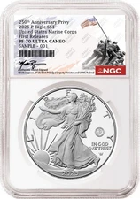 2025 P Silver Eagle Marine 250th Anniversary Privy NGC PF70 FR RJ presale