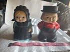 Set of 2 Vintage Pennsylvania Dutch Good Luck Hex Candies Banks Boy & Girl — photo 1