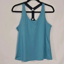 Ruby Ribbon Sport Demi Tank Ocean Blue Navy Straps Active Stretch Size 40 #1819