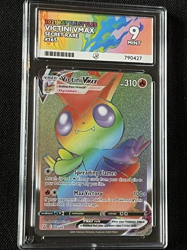 Victini VMAX 165/163 Battle Styles Pokemon Card Secret Rare Ace 9 Grade Mint