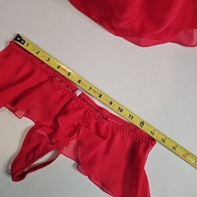 Victoria&rsquo;s Secret Vintage Bow Red Babydoll Lingerie 36D & Flutter Panty Size M/L