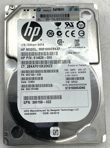 HP 614828-003 1TB 7.2K RPM 64MB SATA III 2.5'' MM1000EBKAF Festplatte
