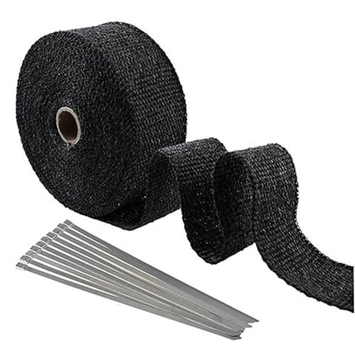 Bande thermique échappement haute performance en fibre céramique noire 10m