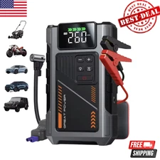 Portable Car Jump Starter 3000A Peak with Air Compressor, LED Light & USB Power
