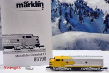 Marklin Santa Fe Emd F7a Yellow Warbonnet 5-pole Motor Led Light Z Scale Z Gauge Marklin Santa Fe Emd F7a Yellow Warbonnet 5-pole Motor Led Light Z Scale Z Gauge