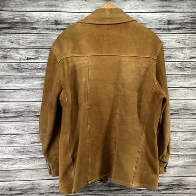 Vintage Mid Western Sport Togs Jacket Mens 44 Brown Suede Leather