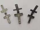 Lot Antique Relic Cross Reliquary Box Crucfixes Pendants Crosess 3pcs Boxes