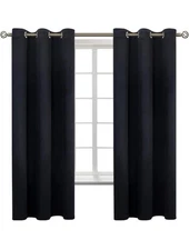 BGment Black Blackout Curtains for Bedroom 63” X 42” Light Blocking Thermal